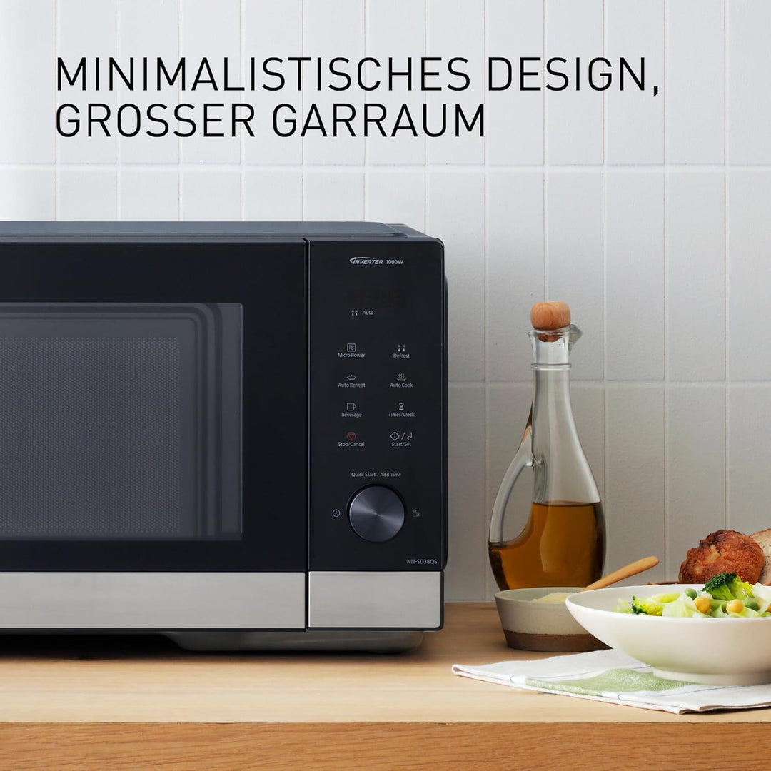 Panasonic NN-SD38QSEPG 29L Solo-Mikrowelle, 1000 W, automatisches Auftauen, 11 automatische Programm