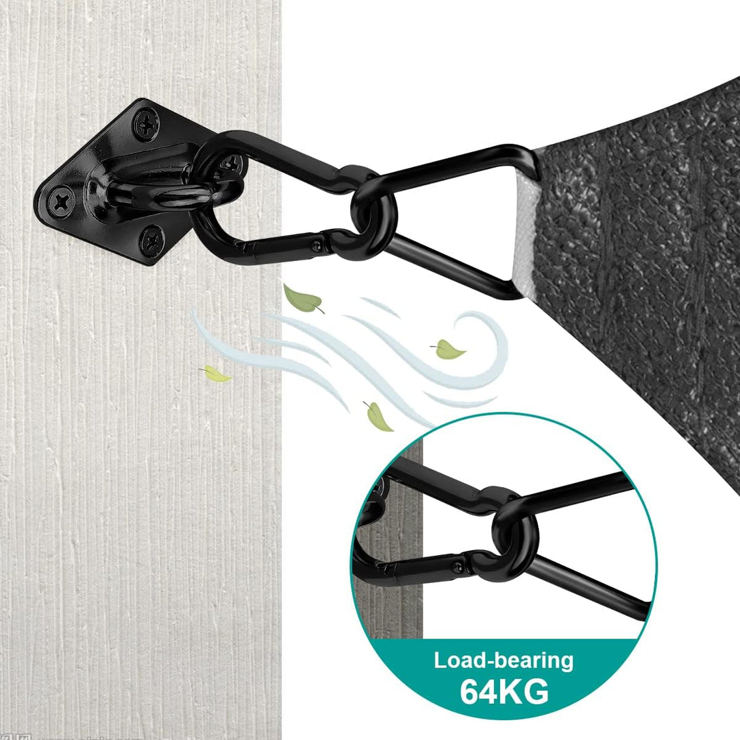 Morzejar Robustes Sonnensegel-Befestigungsset Edelstahl Hardware-Kit für Dreieck und Quadrat Rechtec