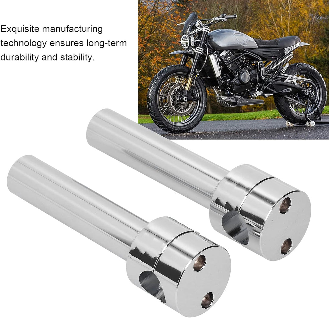 1 Paar Motorrad Lenker Riser 22mm Runde Lenkererhöhungen Universal Chrom Aluminiumlegierung Aufzug L