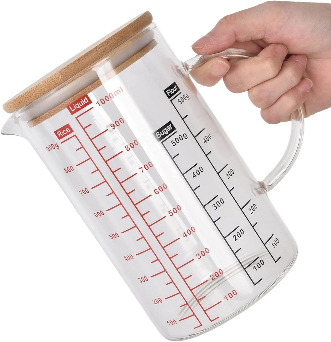 Messbecher Glas,Messbecher, V-Förmige Düse, Klare Skala, Bequemer Griff, Kaffeetassen Aus Borosilika