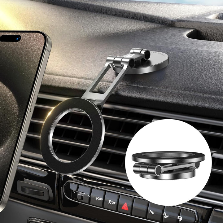SYNCWIRE Handyhalterung Auto für MagSafe Autohalterung [Flexible DREI Achsen] Ganzmetall Magnetische