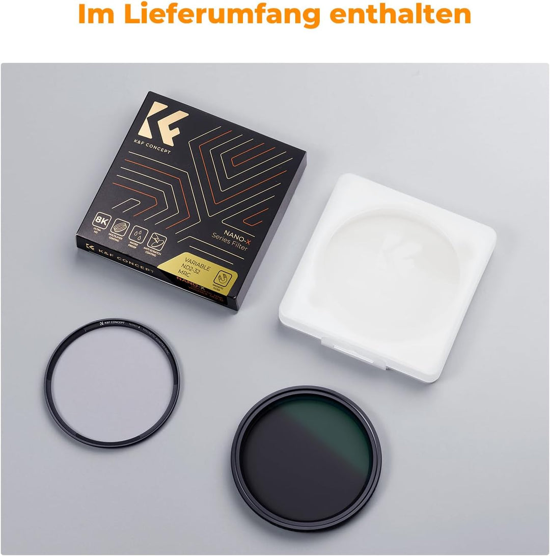 K&amp;F Concept Nano-X Magnetischer ND Filter 67mm Variabler Graufilter ND2-32 (1-5 Stop) Neutral Graufi