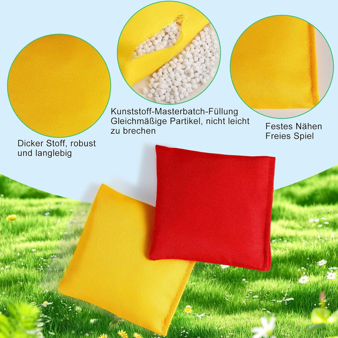 24 Stück Cornhole Säckchen,Wurfsäckchen für Cornhole Spiel,10 x 10 cm Nylon Sitzsäcke Werfen mit Tra