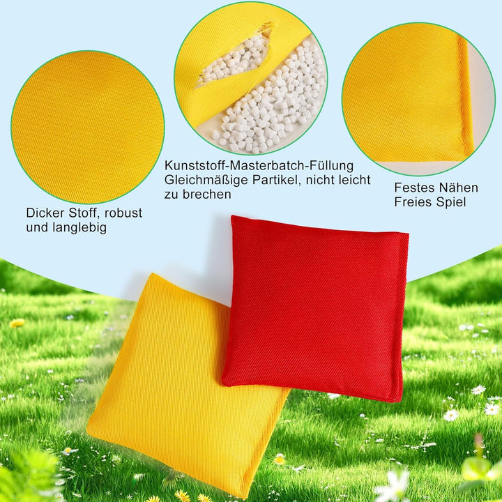 24 Stück Cornhole Säckchen,Wurfsäckchen für Cornhole Spiel,10 x 10 cm Nylon Sitzsäcke Werfen mit Tra