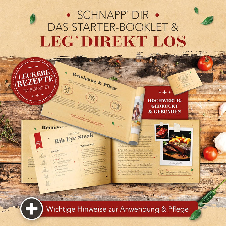 KRUSTENZAUBER 32cm Gusseisenpfanne Induktion - Voreingebrannte Gusseisen Pfanne - Ideale Grillpfanne