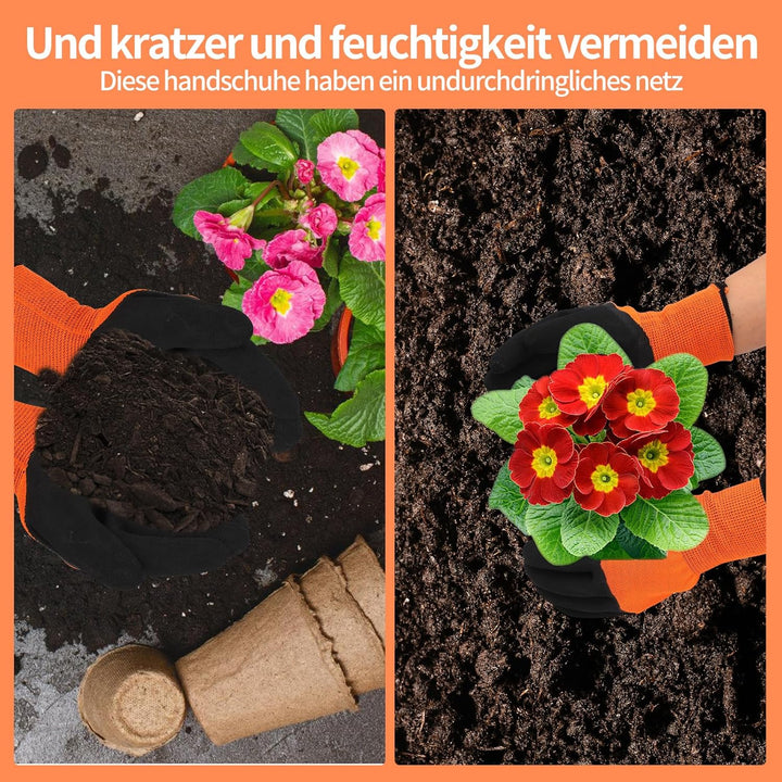 Orangefarbenes Gartengeräte Set, Leichte Aluminiumlegierung Rostbeständig, Ideales Gartengeschenke,