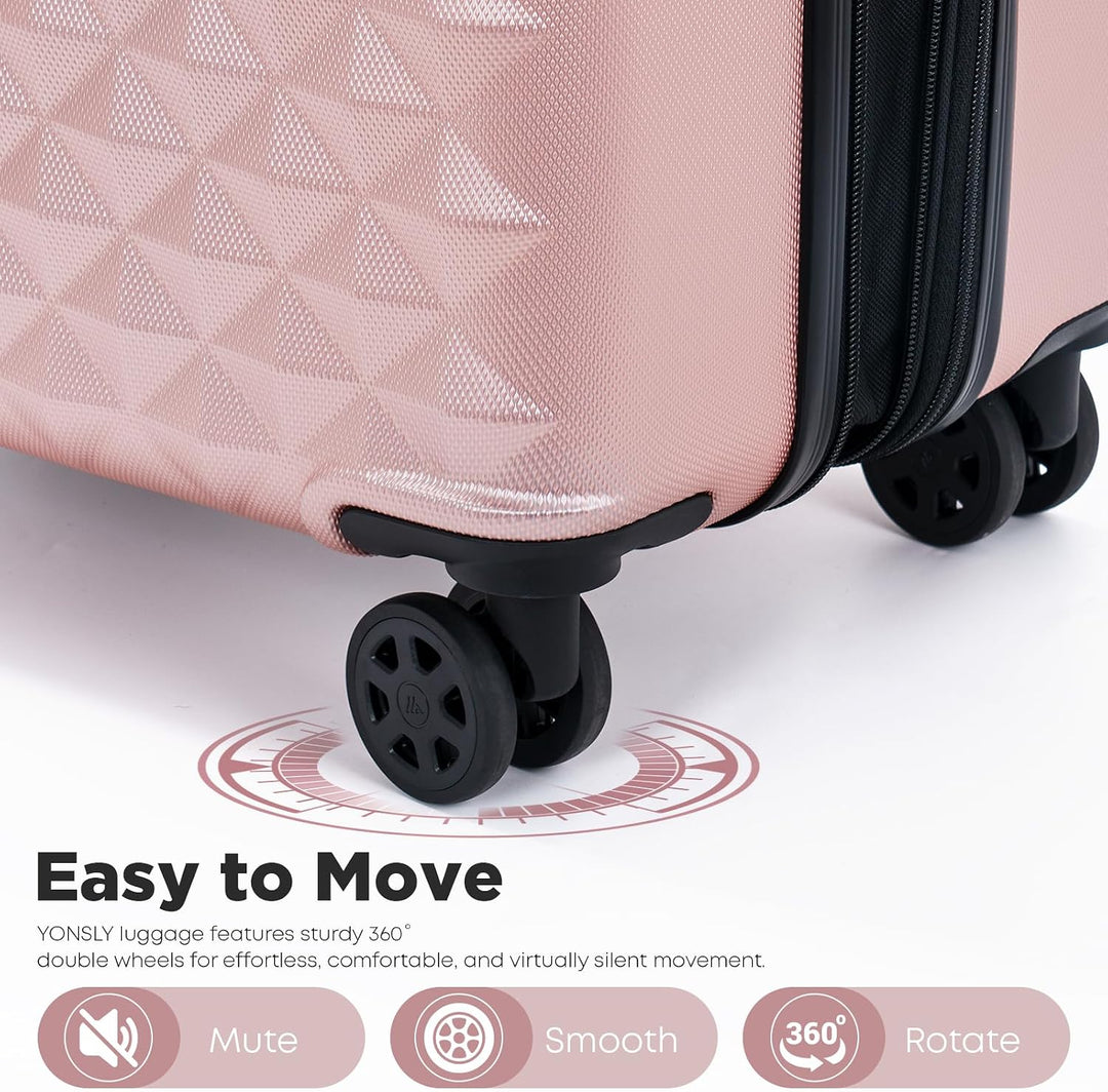 Reisekoffer Suitcase, Erweiterbarer Hartschalenkoffer Trolley mit TSA-Schloss und hochwertigem YKK-R