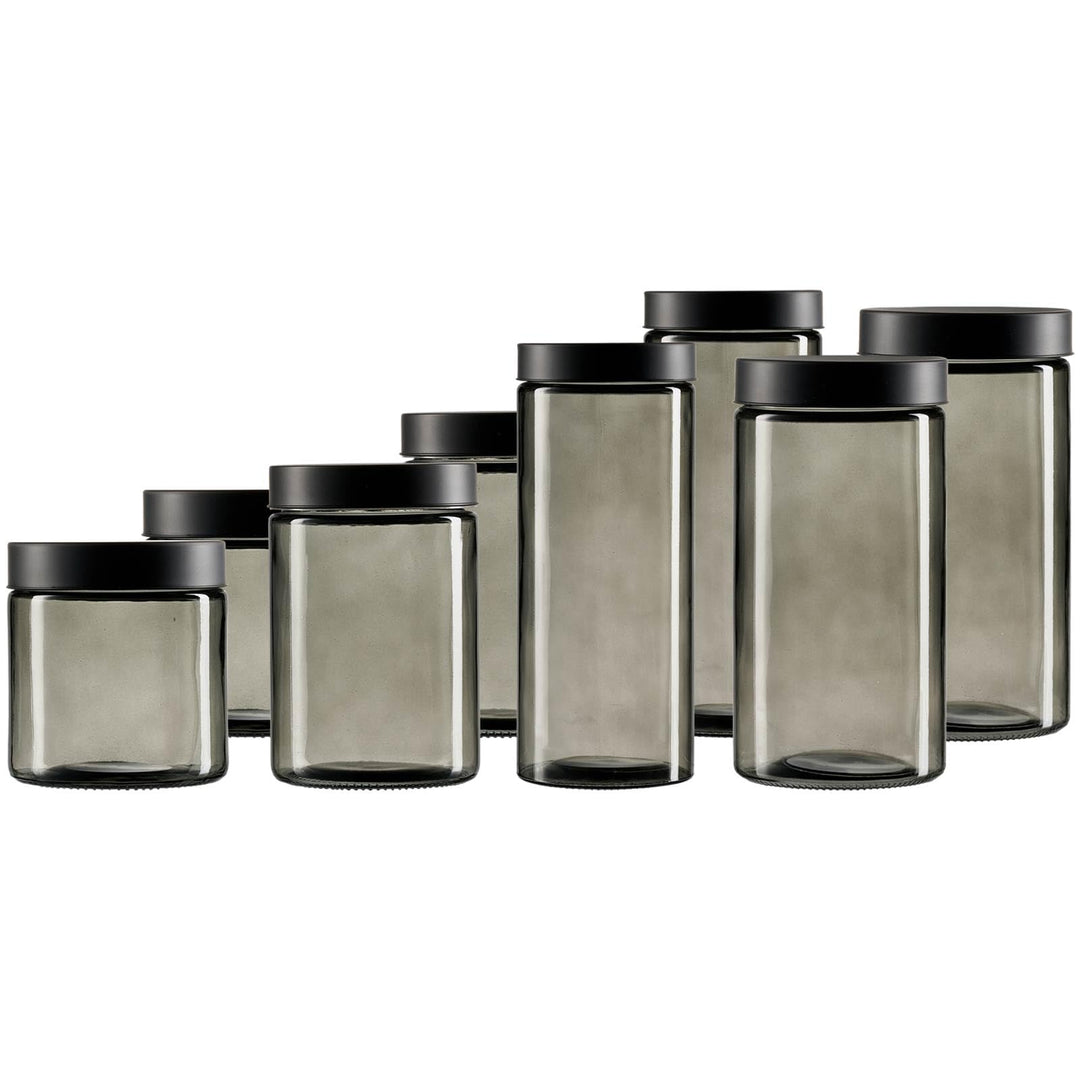 Ritzenhoff & Breker Vorratsgläser-Set mit Edelstahl-Deckel LUMOS – 8er Set – Vorratsbehälter mit Sch