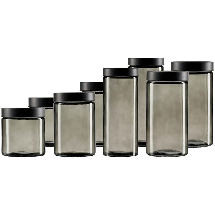 Ritzenhoff & Breker Vorratsgläser-Set mit Edelstahl-Deckel LUMOS – 8er Set – Vorratsbehälter mit Sch