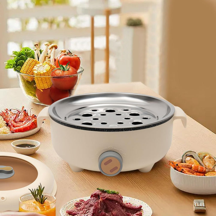 1.5 L Elektrischer Hot Pot 2 Temperaturen Tragbarer Multikoche 1-2 Personen Tragbare Antihaft-Bratpf