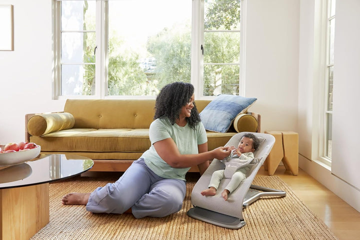 Ergobaby 3-in-1 Evolve Bouncer Mesh, Ergonomische Babywippe für Neugeborene ab Geburt bis zum Kleink