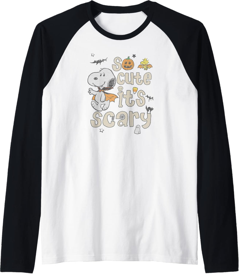 Peanuts Halloween Snoopy So Cute Scary Raglan