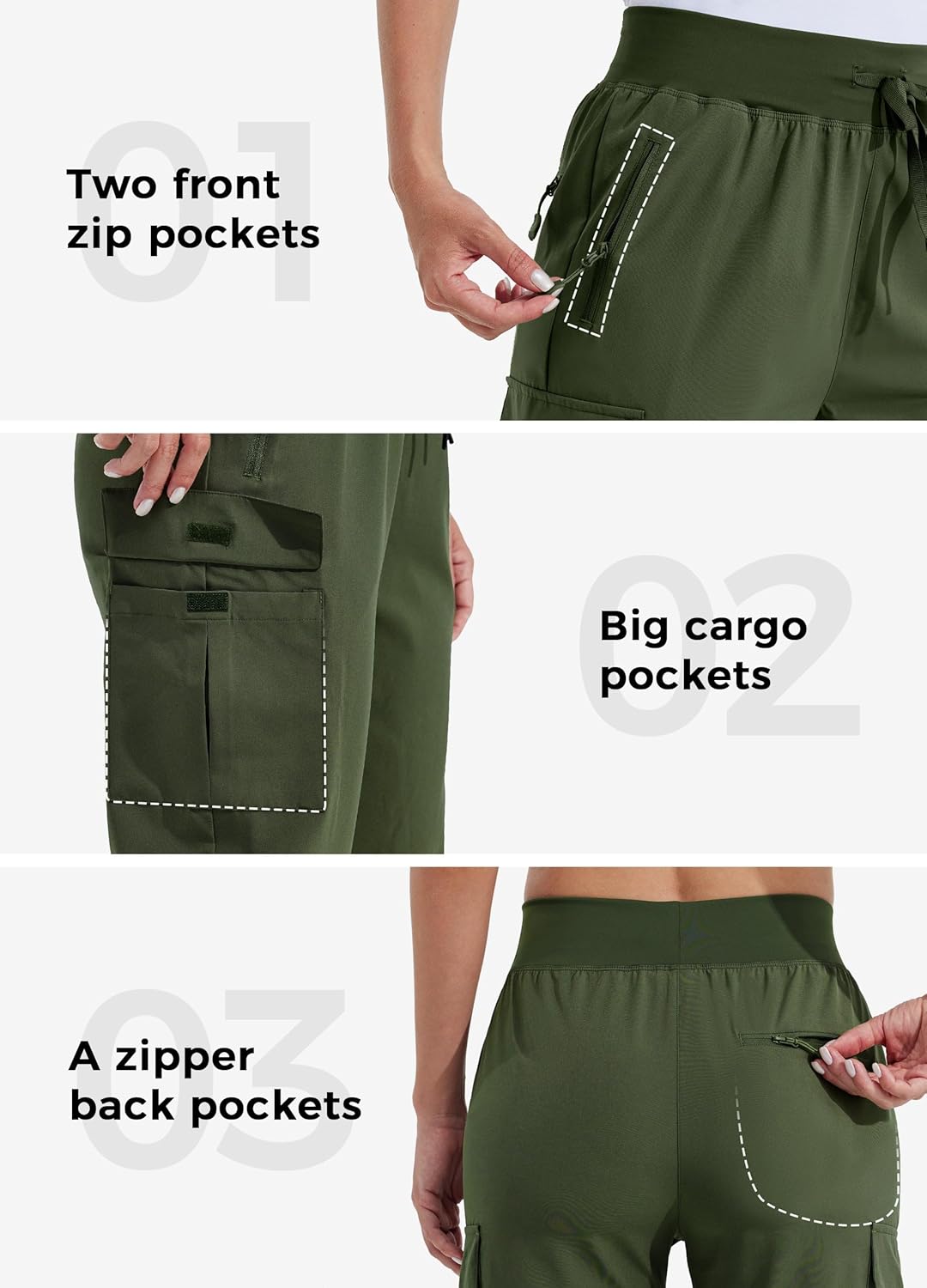WILLIT Damen Trekkinghose Jogginghose Cargohose Leichte Wanderhosen Schnelltrocknende Wasserdicht Ar