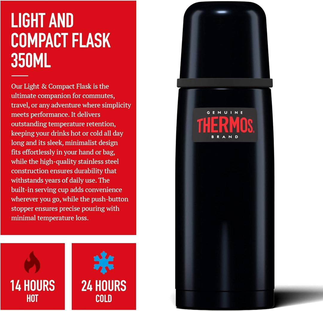 Thermos Light & Compact Flask, 350ml, Midnight Blue Blau Einzelbett, Blau Einzelbett
