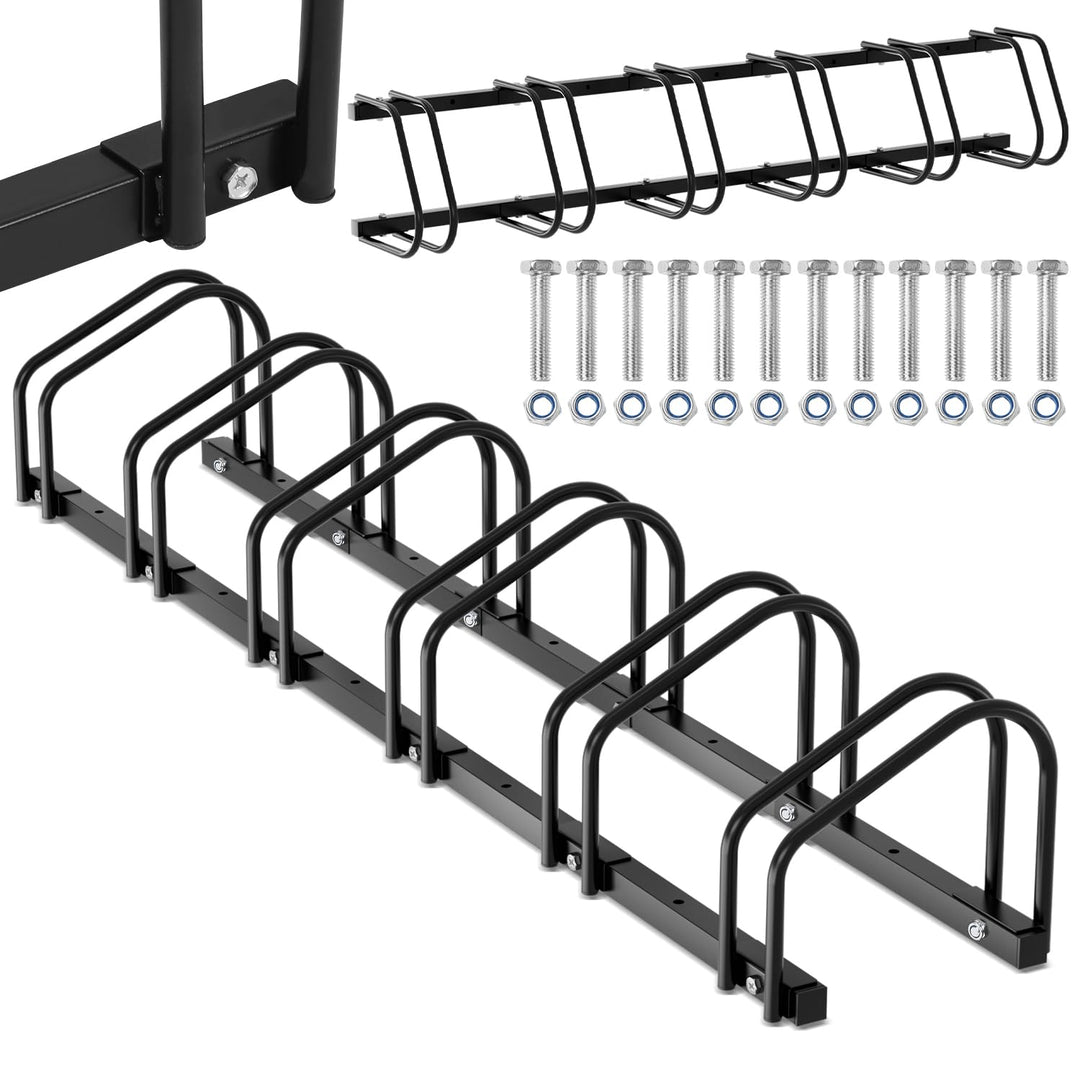 Fahrradständer für 6 Fahrräder, Fahrradständer Boden mit 30cm Radabstand für 35-55 mm Reifenbreite,