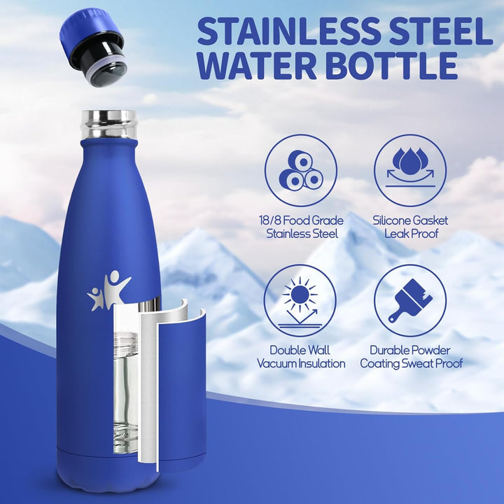 Trinkflasche Edelstahl - 750ml - Thermosflasche, BPA-Frei, Trinkflasche Sport - Auslaufsicher Wasser