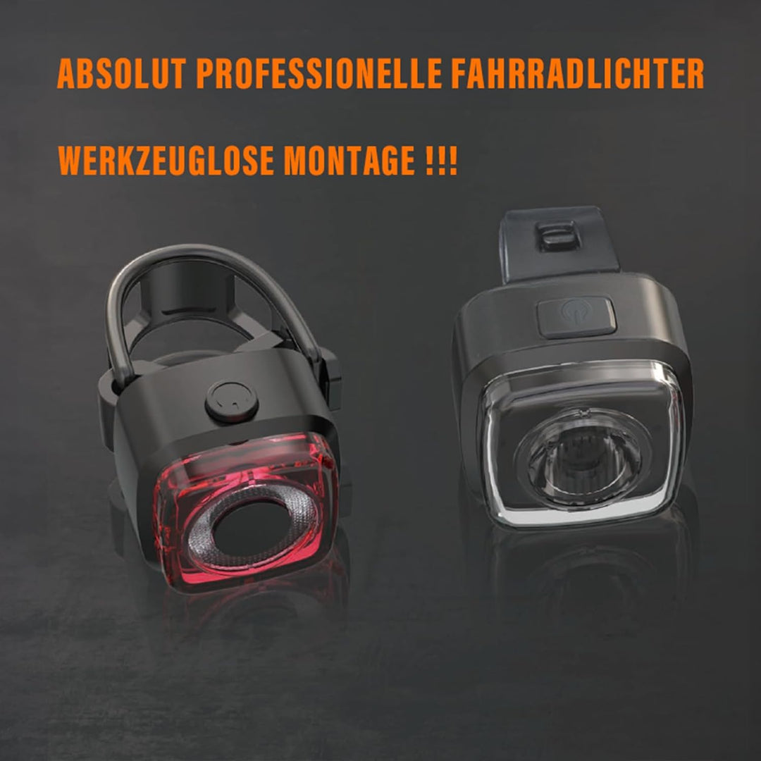 LED Fahrradlichter Set I StVZO zugelassen 600mAh Type-C Aufladbares Fahrrad licht I vorne + hinten R