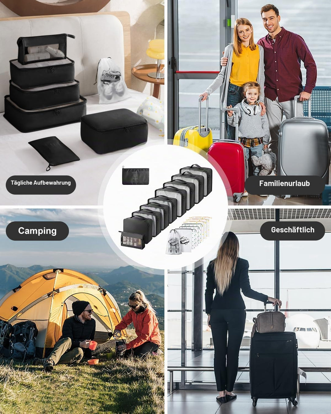 Koffer Organizer Set 18-teilig, Wasserdicht Packing Cubes, Multifunktionale Travel Packwürfel, Koffe