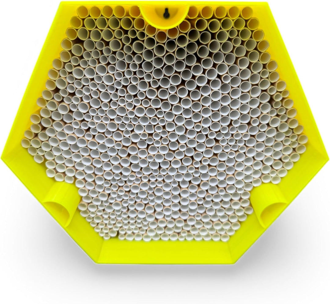 Wildbienen-Nisthilfe – absolut haltbar &amp; wetterfest. Insektenhotel mit 600 Nisthülsen. Hochwertiges