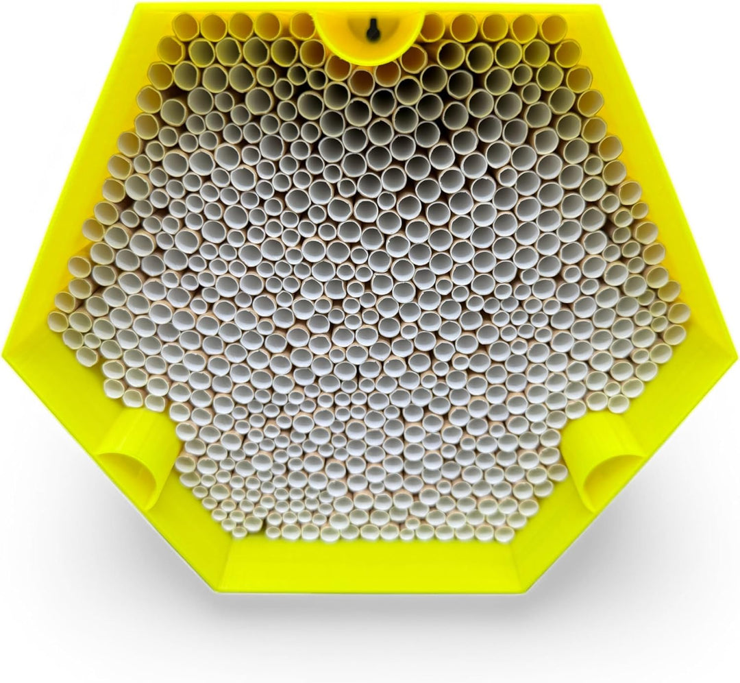 Wildbienen-Nisthilfe – absolut haltbar &amp; wetterfest. Insektenhotel mit 600 Nisthülsen. Hochwertiges