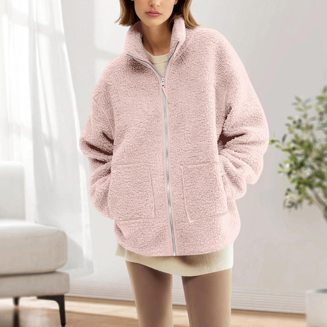 Umstandsjacke mit Babyeinsatz Warm Teddy Fleecejacke Umstands Baumwolljacke Winter Umstandsmode 2 in