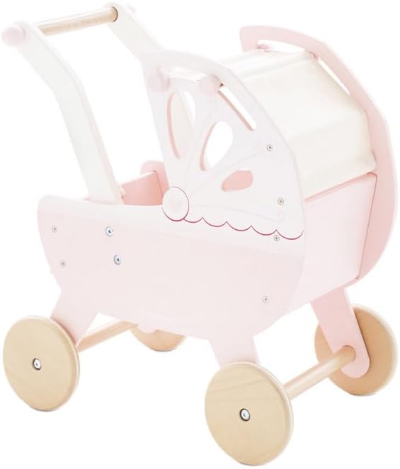 Le Toy Van – Pädagogisches Rollenspiel schöner Puppenkinderwagen „Süsse Träume“ aus Holz | Für Mädch