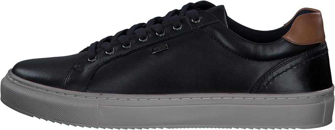 s.Oliver Herren Sneaker flach aus Leder zum Schnüren 44 EU Navy, 44 EU Navy