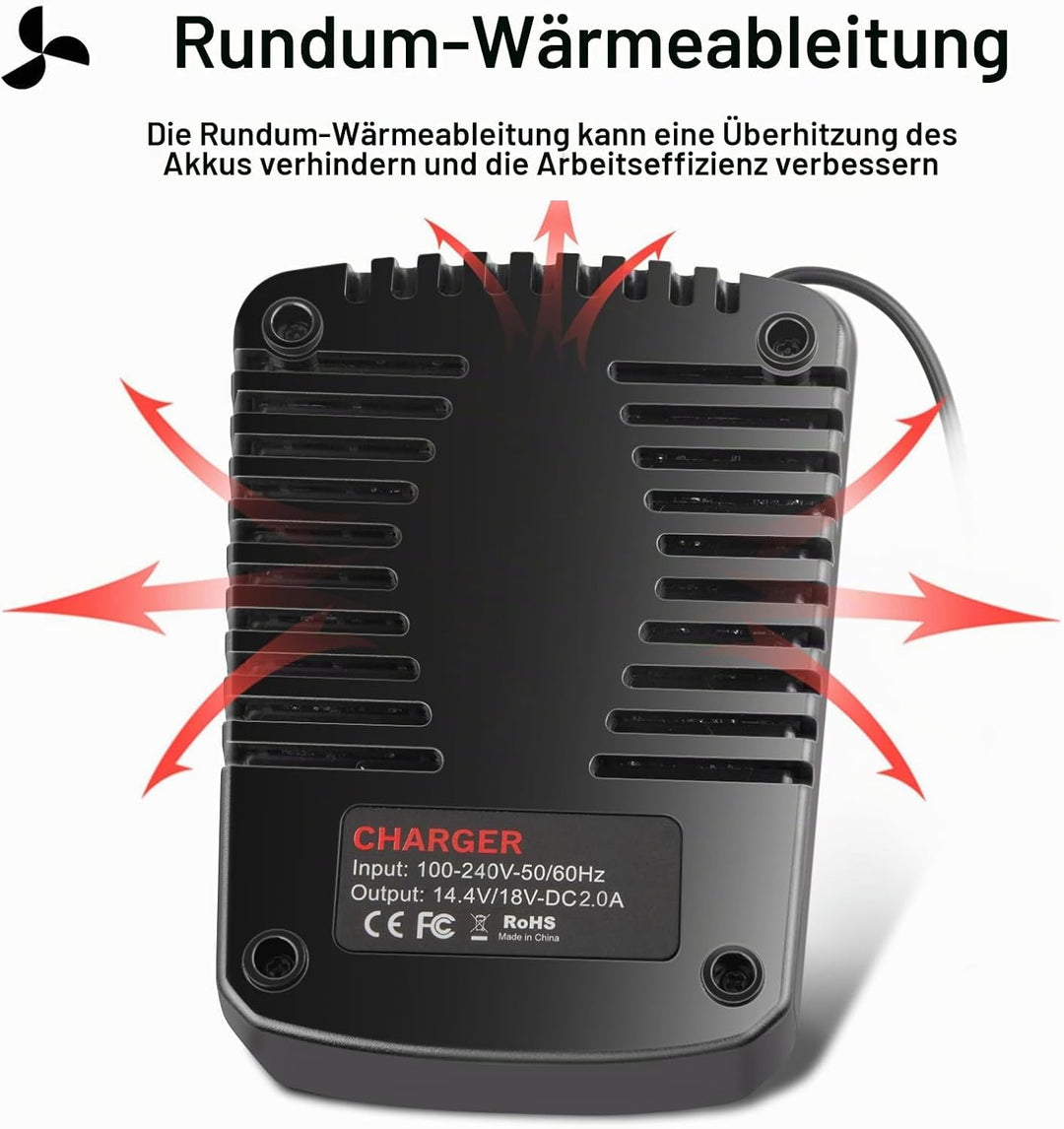 ARyee Ladegerät für Bosch 18V 14,4V Akku BC660 BC1880 BAT609 BAT609G BAT618 BAT618G BAT614 BAT614G Y