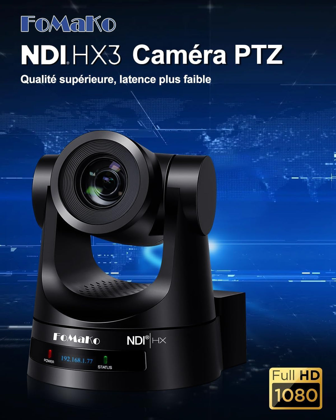 FoMaKo NDI HX3 PTZ Kamera Set, 30x Optischer Zoom KI-Auto-Tracking, mit 2*KN30A Pro NDI Kamera+ NDI