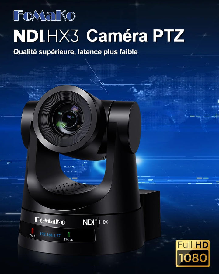 FoMaKo NDI HX3 PTZ Kamera Set, 30x Optischer Zoom KI-Auto-Tracking, mit 2*KN30A Pro NDI Kamera+ NDI