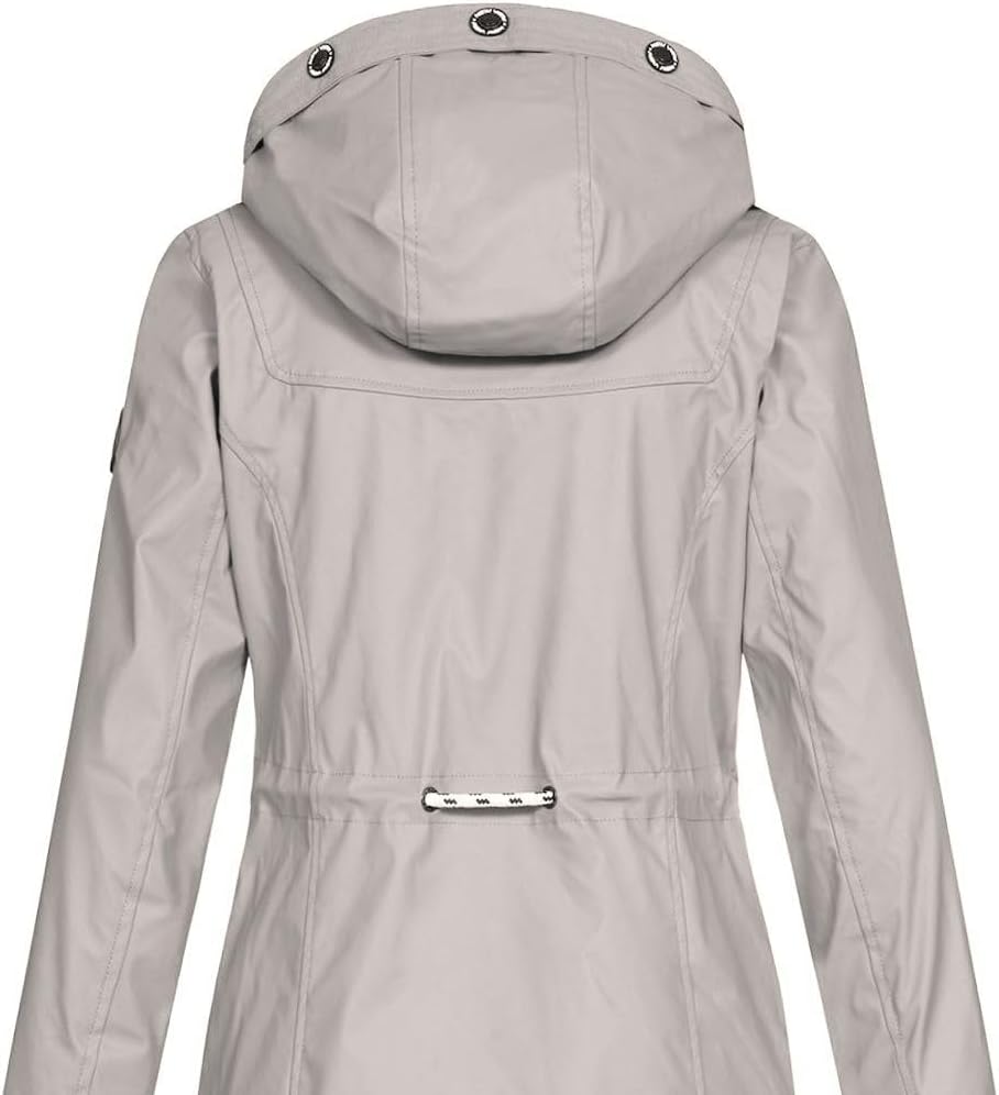 NEW VIEW Damen Regenjacke wasserabweisender Parka Annika Long mit Kapuze S Kitt FC20, S Kitt FC20
