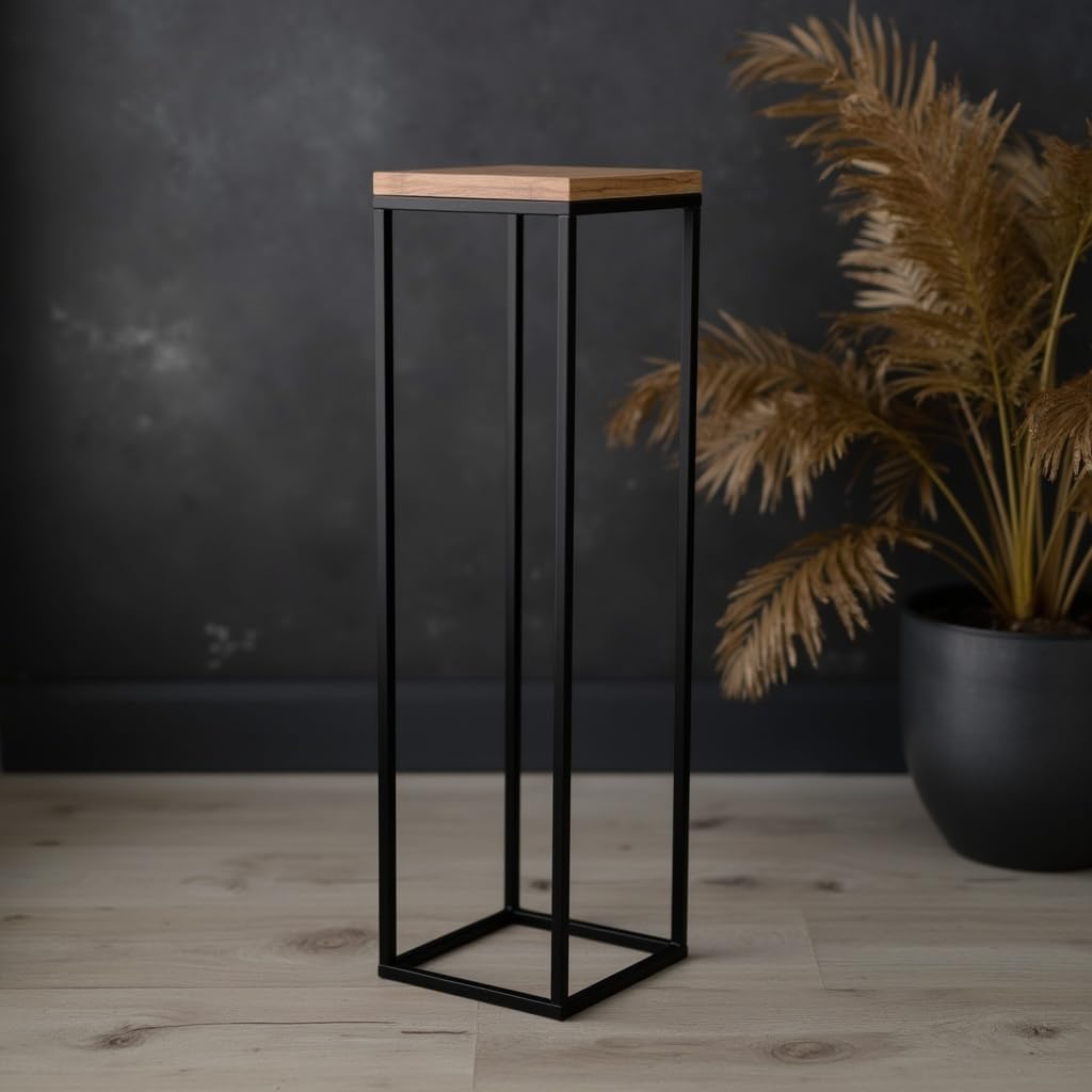 FRAMADO - Pflanzenständer Craft - 24x24x100cm - Farbe Schwarz - für Zimmerblumen - Metallregal - dek