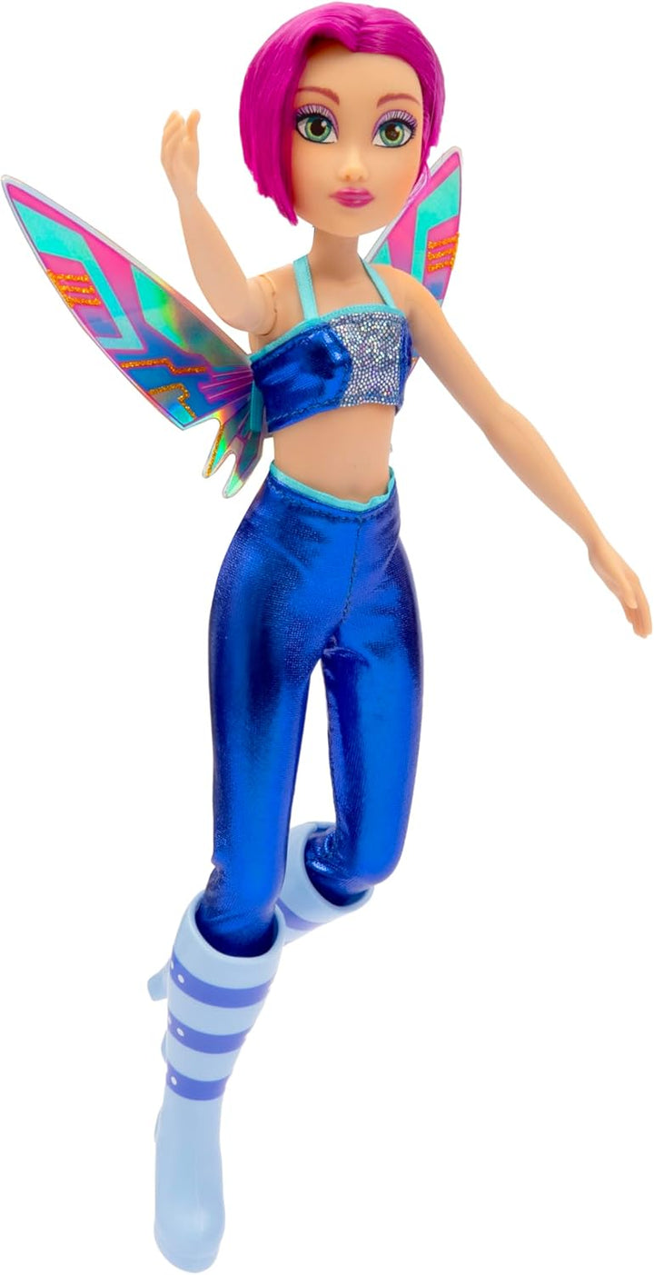 Winx Fairy Doll – Tecna with Glitter Wings & Articulated Joints – Removable Fairy Accessories – Tech