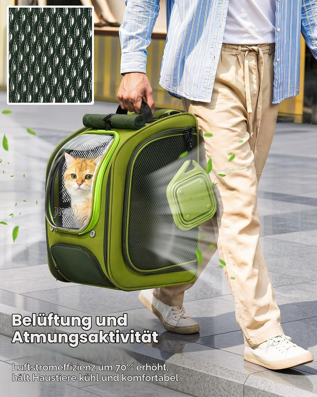 pecute Katzenrucksack Bubble Haustier Rucksack mit Netzfenster, Tragbare und Faltbare Katzentasche,