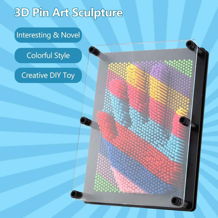 3D Bunte Pin Art Board, Pin Skulptur Brett 3D Bilder Nagelspiel Abdruck Kreative Hand Modell für Des
