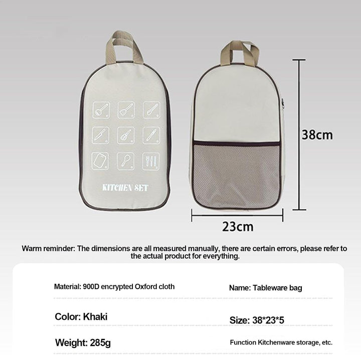 Camp Kitchen Organizer, Camping Accessory Organizer, 38x23x3cm High Capacity Camping Cooking Utensil