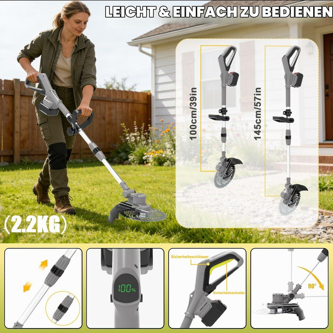 Akku Rasentrimmer für Makita Akkus,Kantenschneider Mit 2 X 21V 4.0Ah Akku Und Ladegerät,4-In-1 Akku