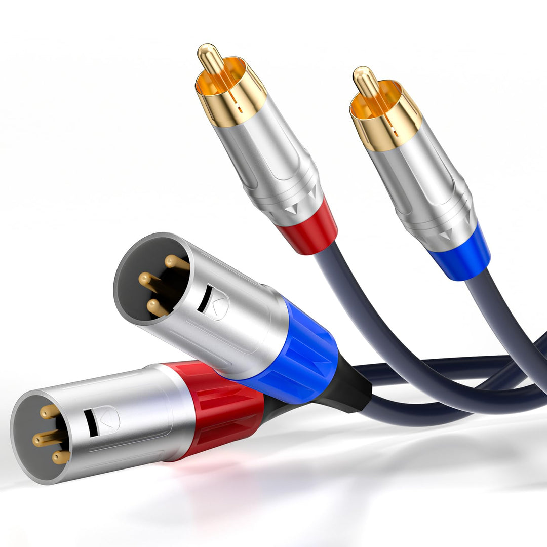Tisino Dual Cinch auf XLR Kabel, 2 Cinch auf 2 XLR Male HiFi Stereo Audio Verbindung Mikrofonkabel D