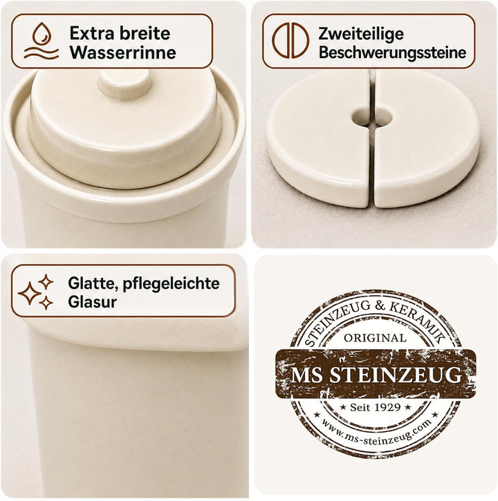 Gärtopf Mini Fermentation 1 Liter cremeweiss Milchsäuregärung Konservieren Einmachen gesunde Ernähru