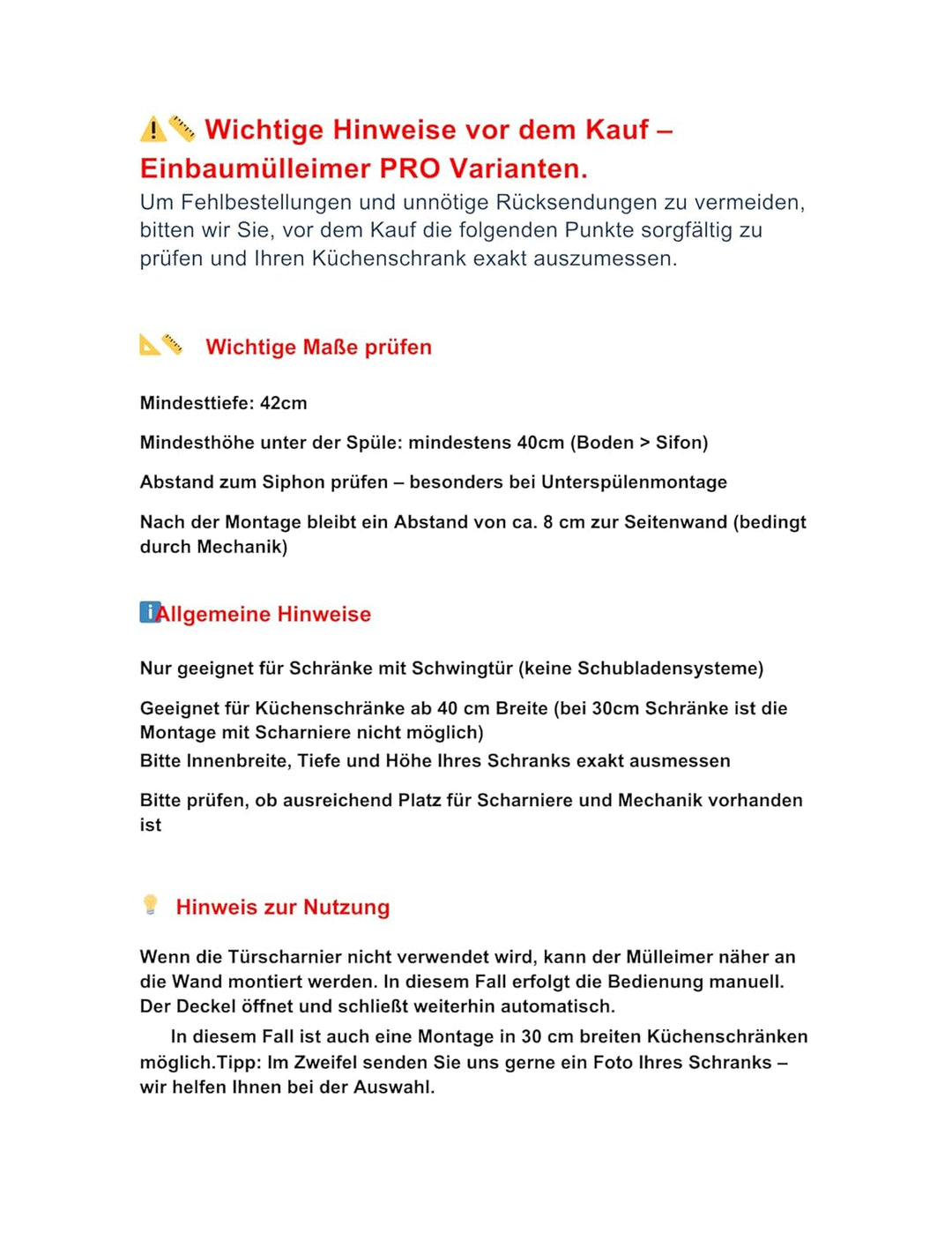 Aspira Home Ausziehbarer Küchen Mülleimer „Müllomatik PRO 1 MINI“ | Volumen: 12l | Mülltrennsystem |