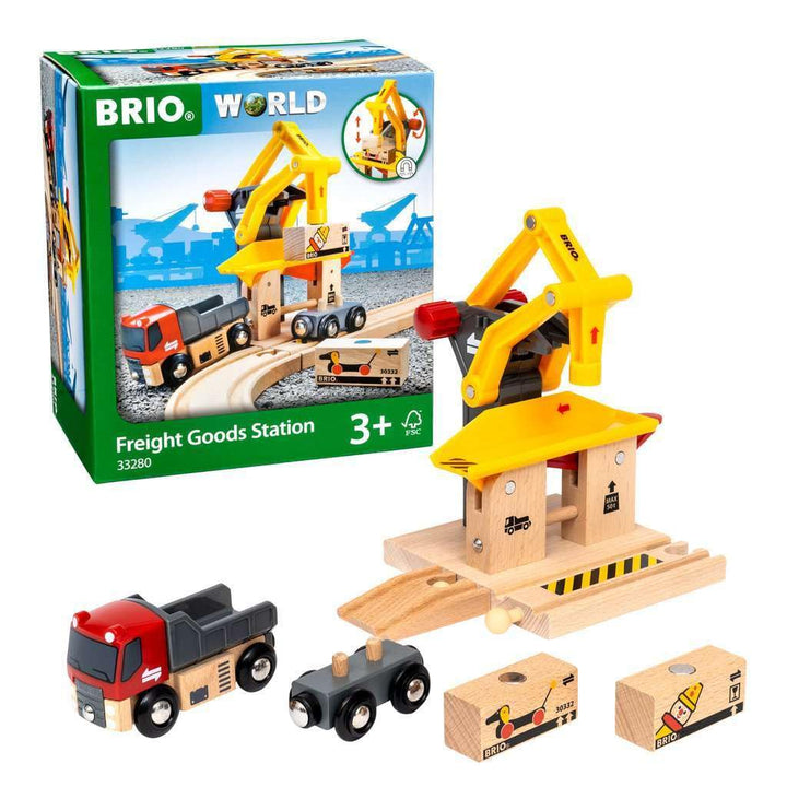 BRIO World 33280 Frachtverladestation - Eisenbahnzubehör Holzeisenbahn - Kleinkinderspielzeug empfoh