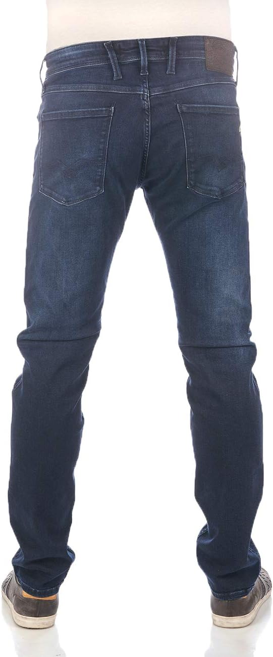 Replay Herren Jeans Anbass Slim-Fit mit Power Stretch 28W / 34L Dark Blue 007-1, 28W / 34L Dark Blue