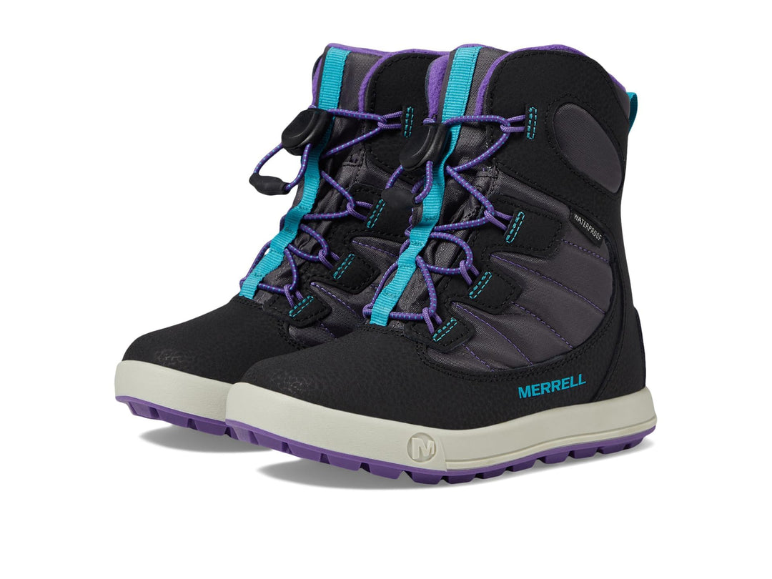 Merrell Unisex Kinder Snow Bank 4.0 WTRPF Schneestiefel 32 EU Black Purple Turq, 32 EU Black Purple