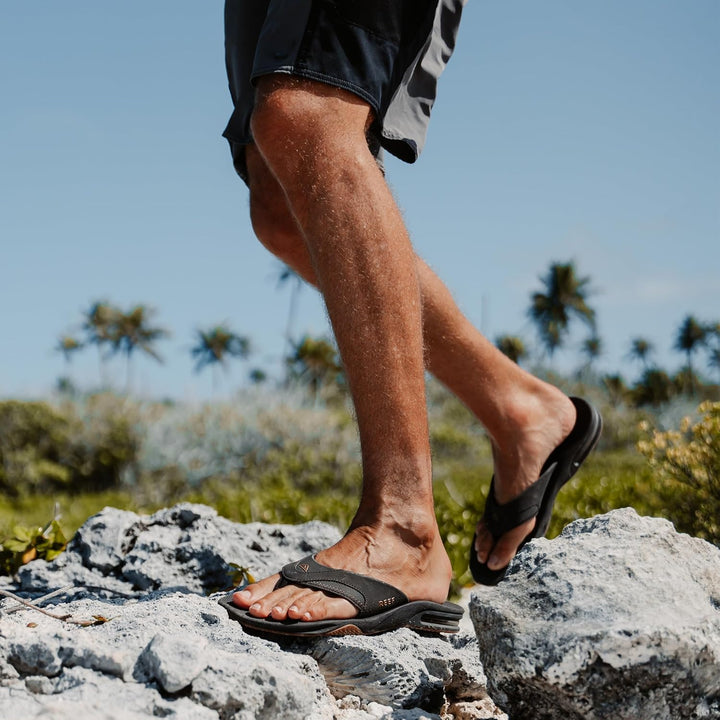 Reef Herren Fanning Flipflop 38 EU Black And Tan, 38 EU Black And Tan