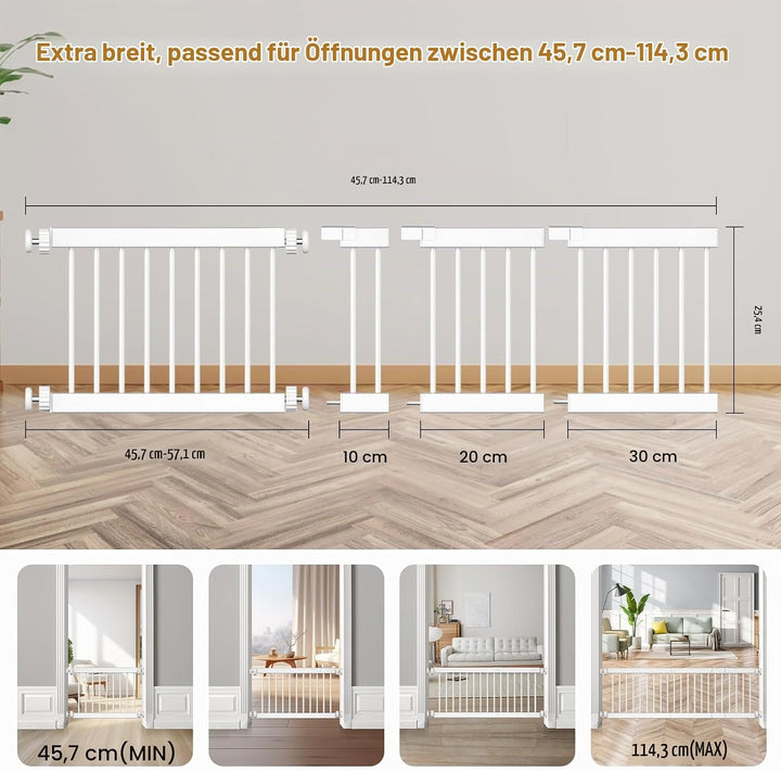 Kurzes Hundegitter, Fldofaves Extra breites 45-115cm Haustiergitter Gatter für Hunde im Innenbereich