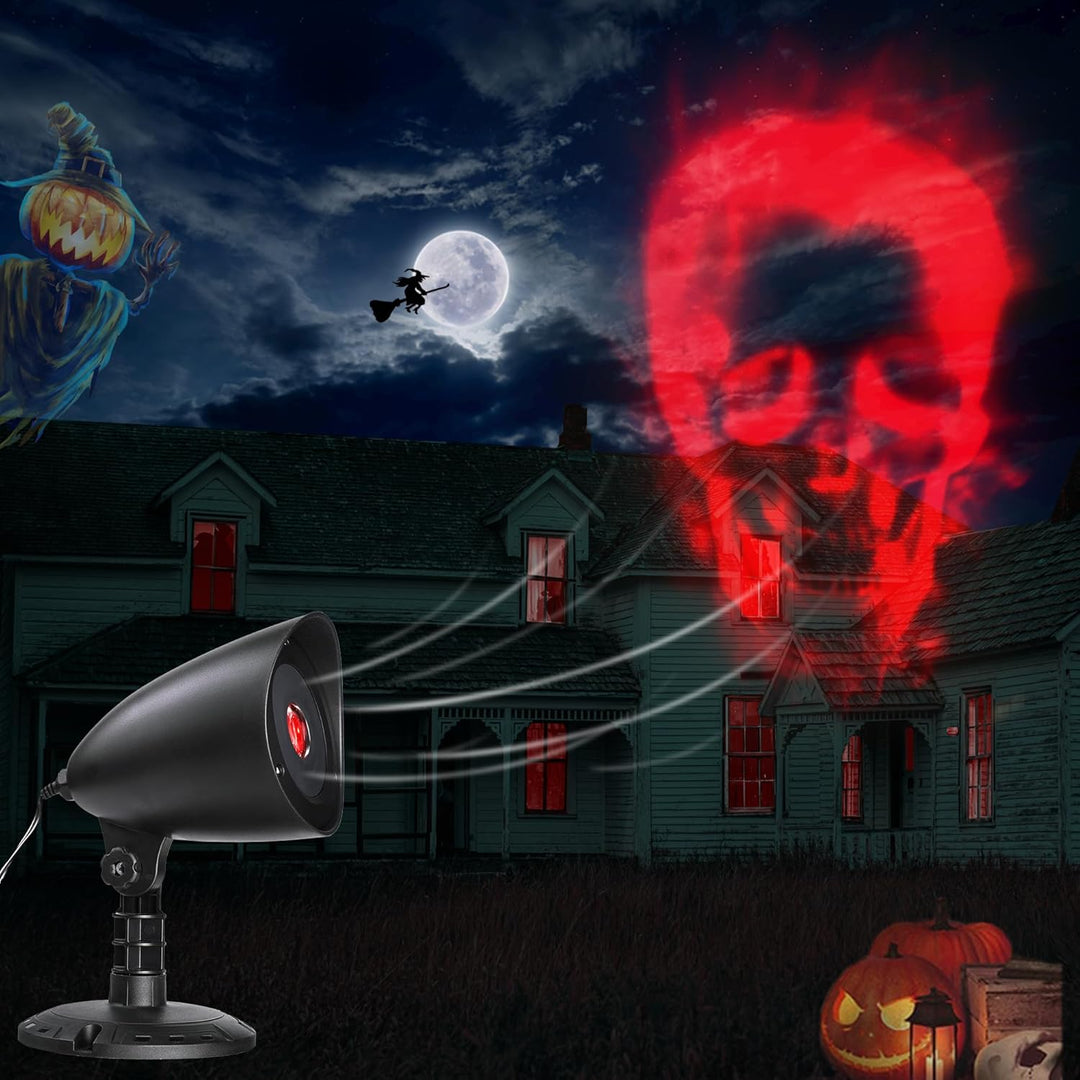 iShabao Halloween Deko Outdoor, 3D Dynamische Halloween Projektor mit Timer, Wasserdicht LED Projekt