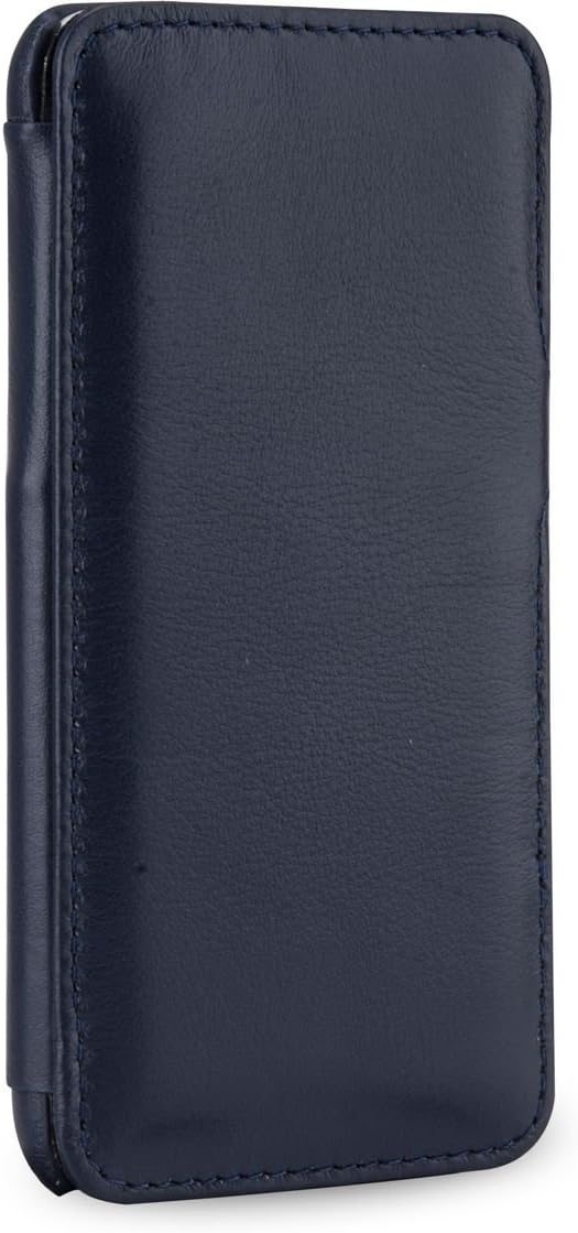 STILGUT Leder-Hülle kompatibel mit iPhone 6s Plus Book Type mit Clip, Dunkelblau Nappa, Dunkelblau N