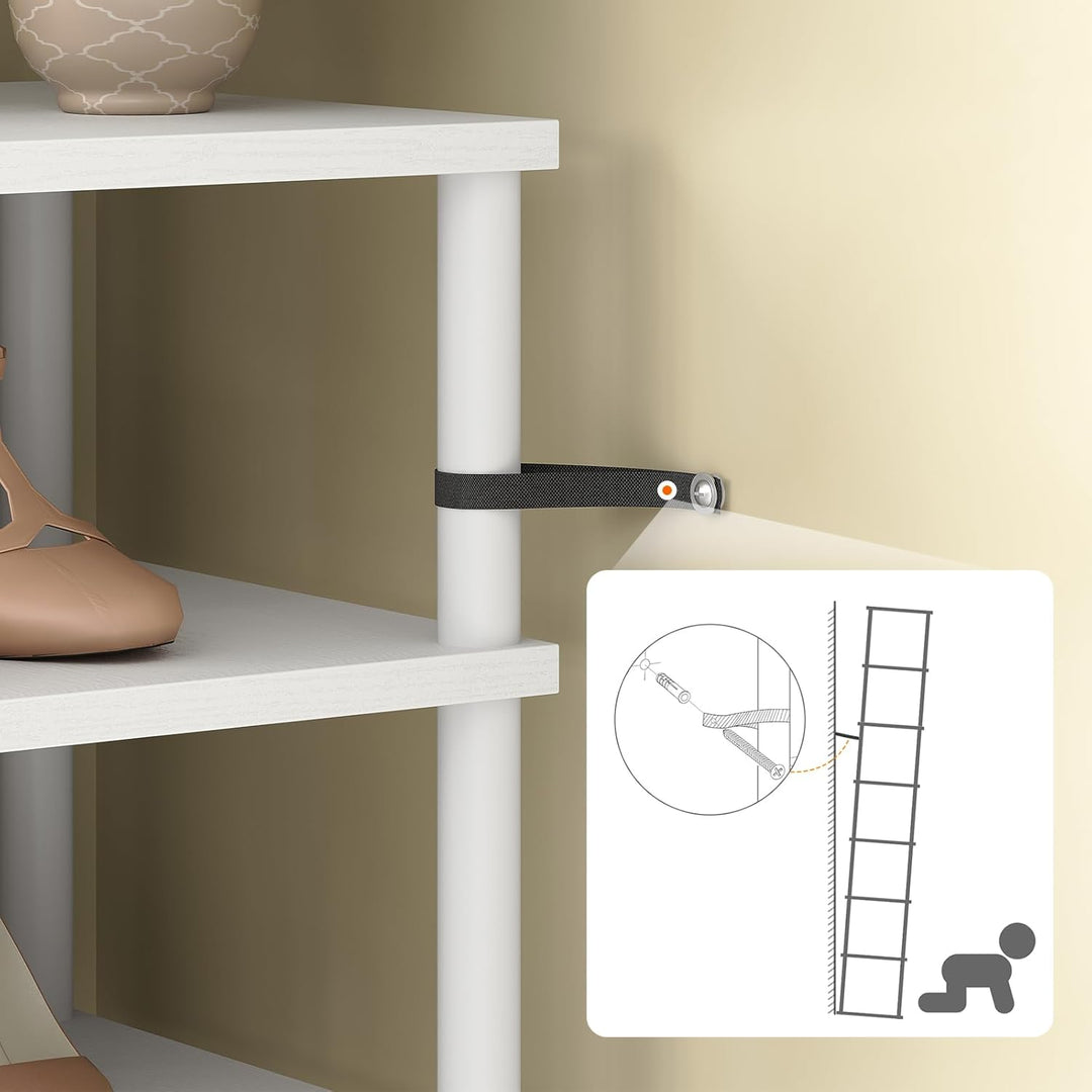 HOOBRO Vertikales Schuhregal, 8-lagiges Schuhregal, schmales Schuhablage, Schuhschrank, Schuhständer