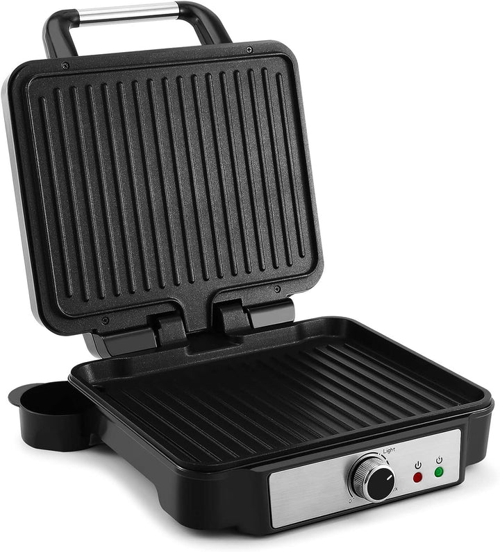 YASHE Kontaktgrill, 4 Scheiben Panini Grill Antihaftbeschichtete Platten, 1800W Toaster Sandwichtoas