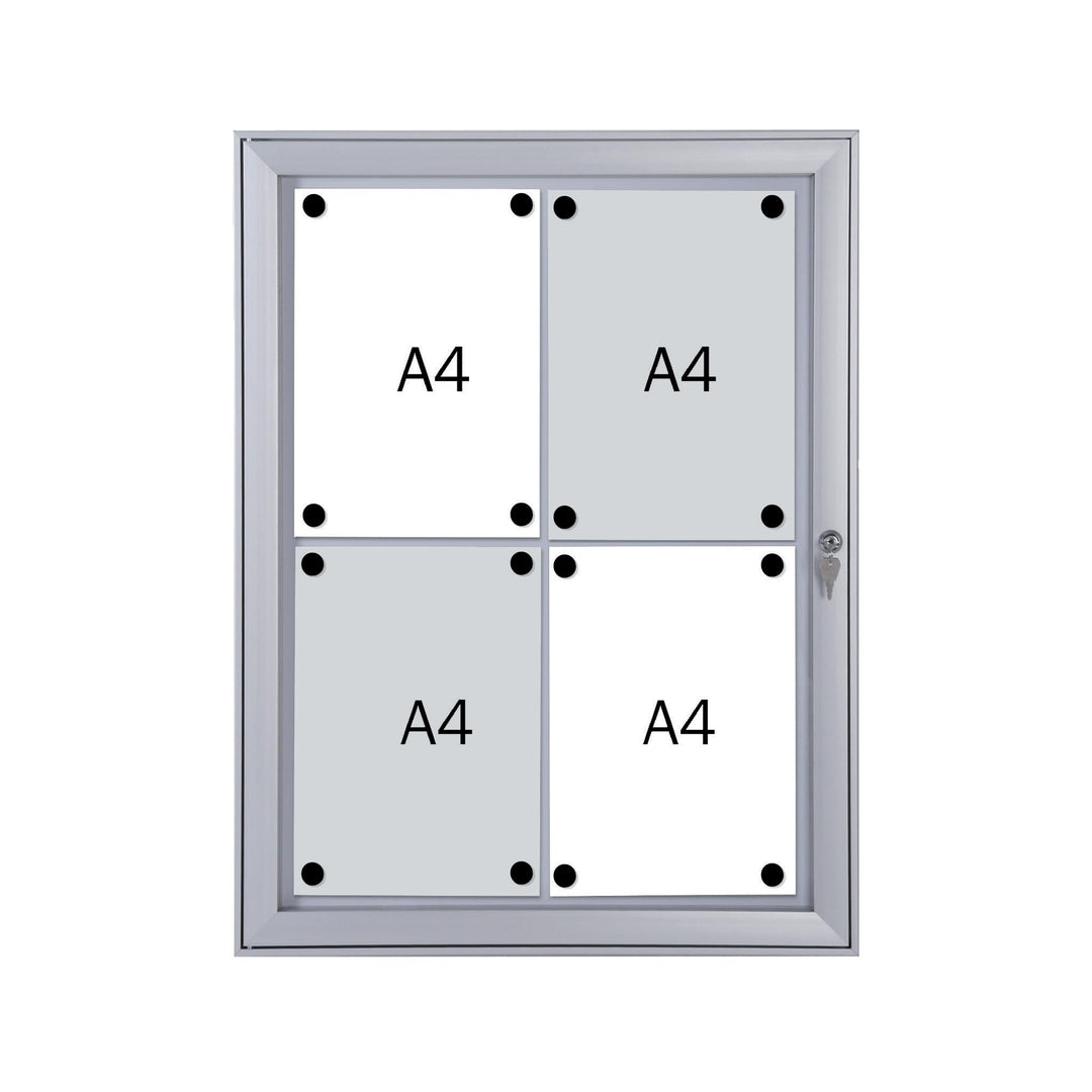 FRANKEN Schaukasten Security - Feuerfest für den Innenbereich, Klapptür, 4x A4, 52,1 x 69,6 x 2,3 cm